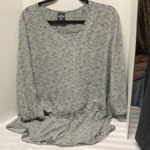 Gray Patterned Women's Top